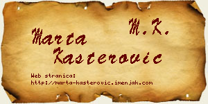 Marta Kašterović vizit kartica